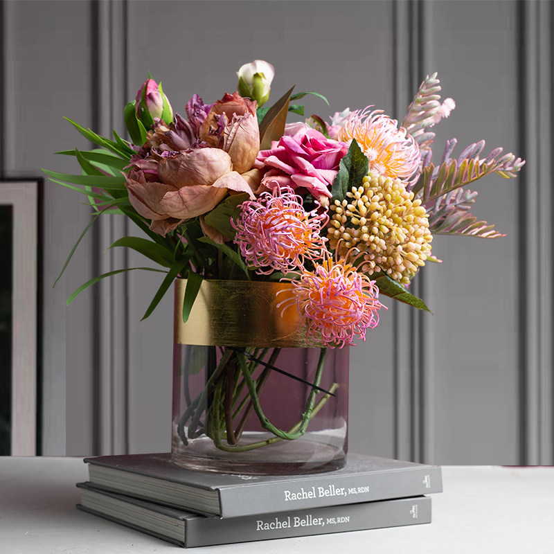 轻奢客厅花艺摆件玄关电视酒柜酒店前台餐桌仿真花