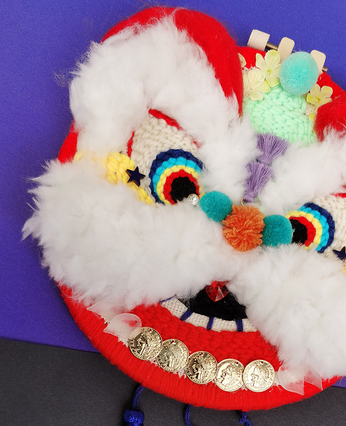 醒狮狮子新年礼物手工创意礼品定制毛线戳戳缝纫diy材料套装