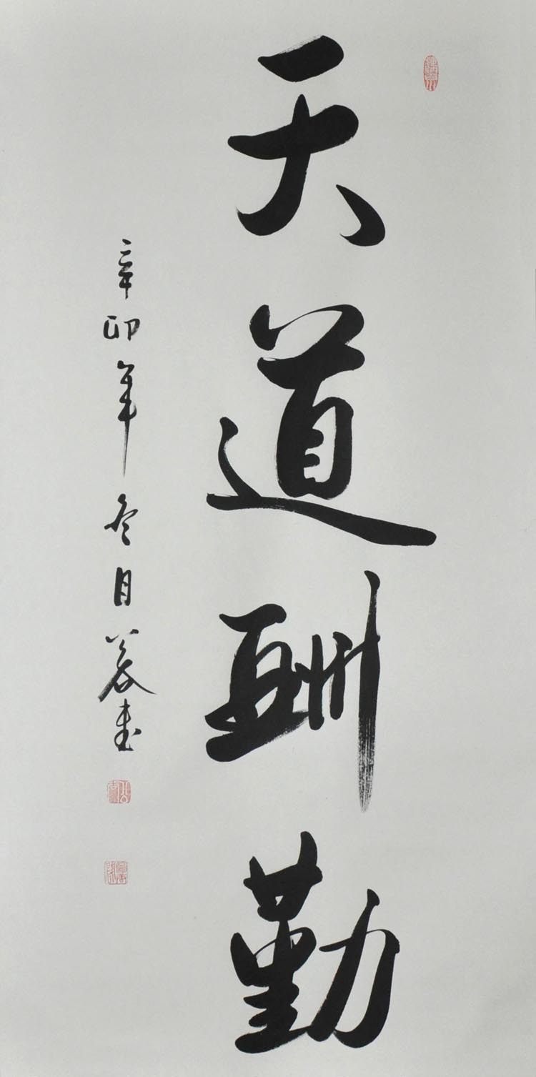 天道酬勤浩贤堂公谷真迹客厅办公室书法作品条幅行书装裱书法