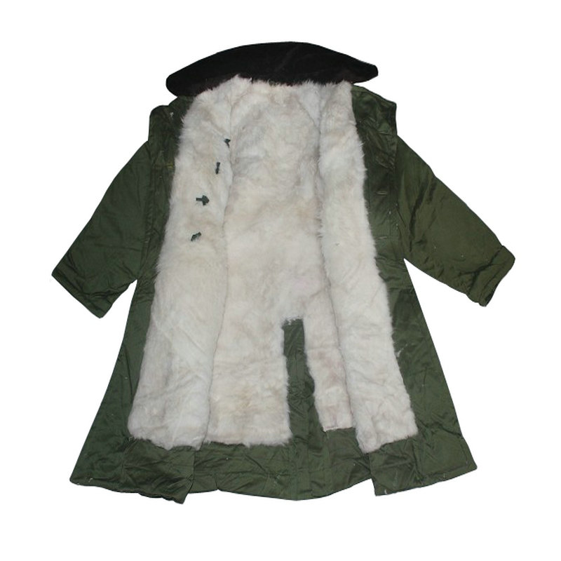 女士羊毛防寒保暖棉大衣皮毛一体电动车挡风值班保安军大衣