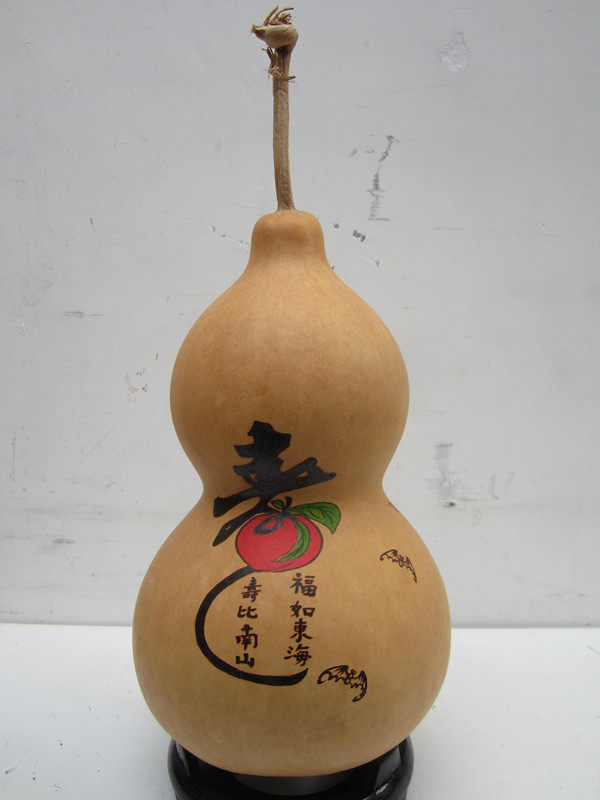 天然精品葫芦烙画寿星镇避邪工艺品祝寿葫芦