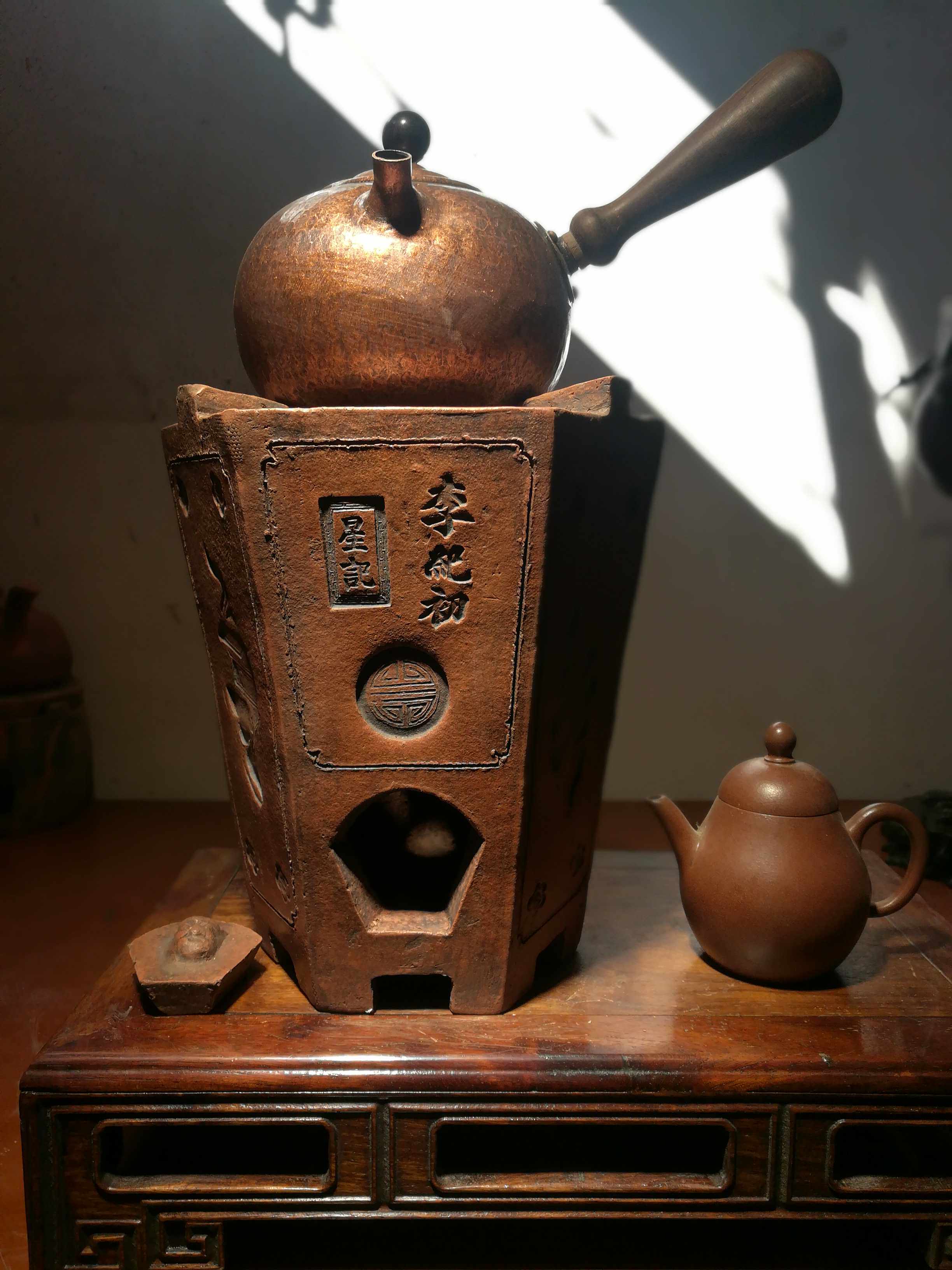 炭炉红泥炉子手工小火炉茶炉老式文房茶道茶具茶道