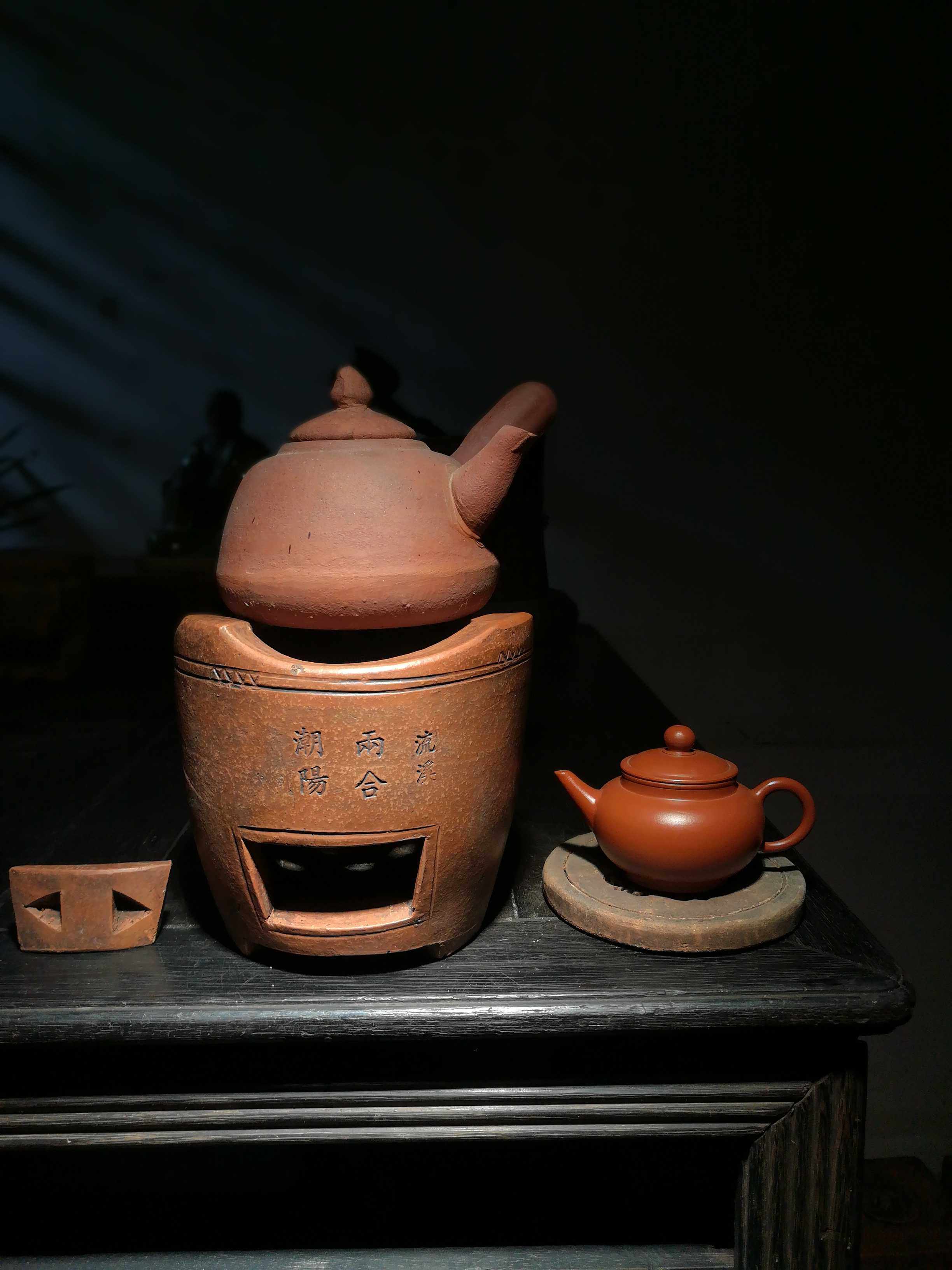 红泥炭炉火炉老式陶器泥炉手工风炉文房茶道茶道