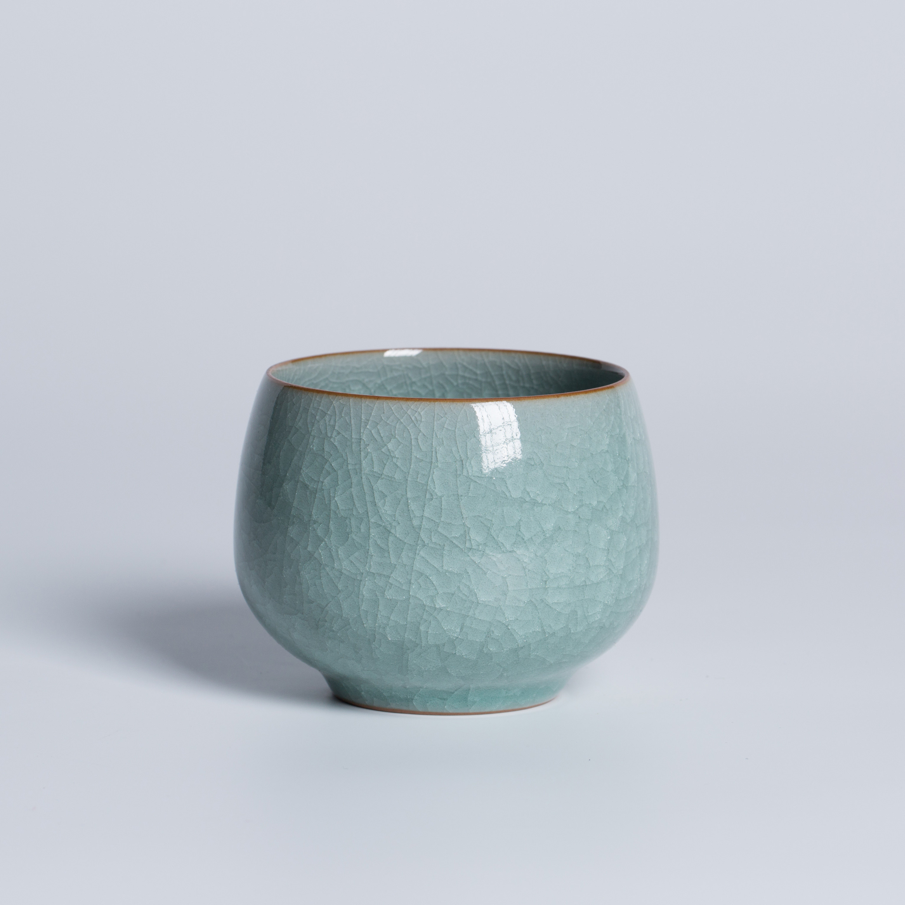 【熹谷】龙泉青瓷 叶小春纯手工杯子哥窑冰裂纹茶具主人杯品茗杯