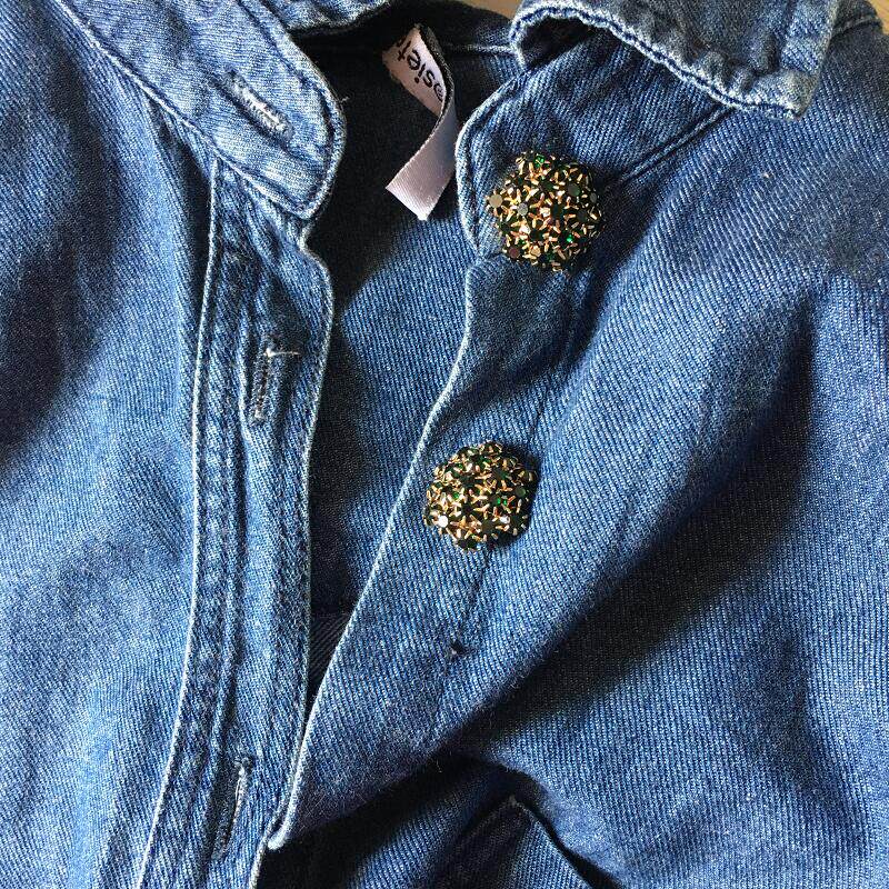 20mm黑色水钻扣针针织衫纽扣扣子diy衣服裙子纽扣