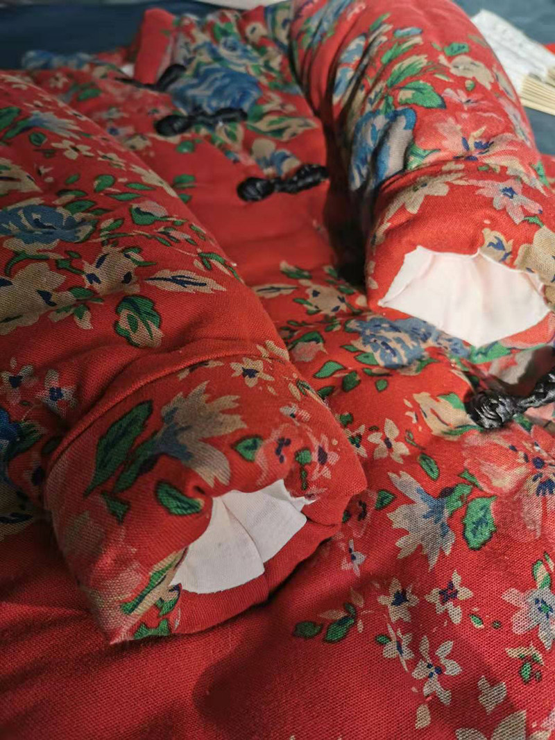 手工棉花棉衣冬季夹棉加厚外穿立领盘扣棉麻棉衣