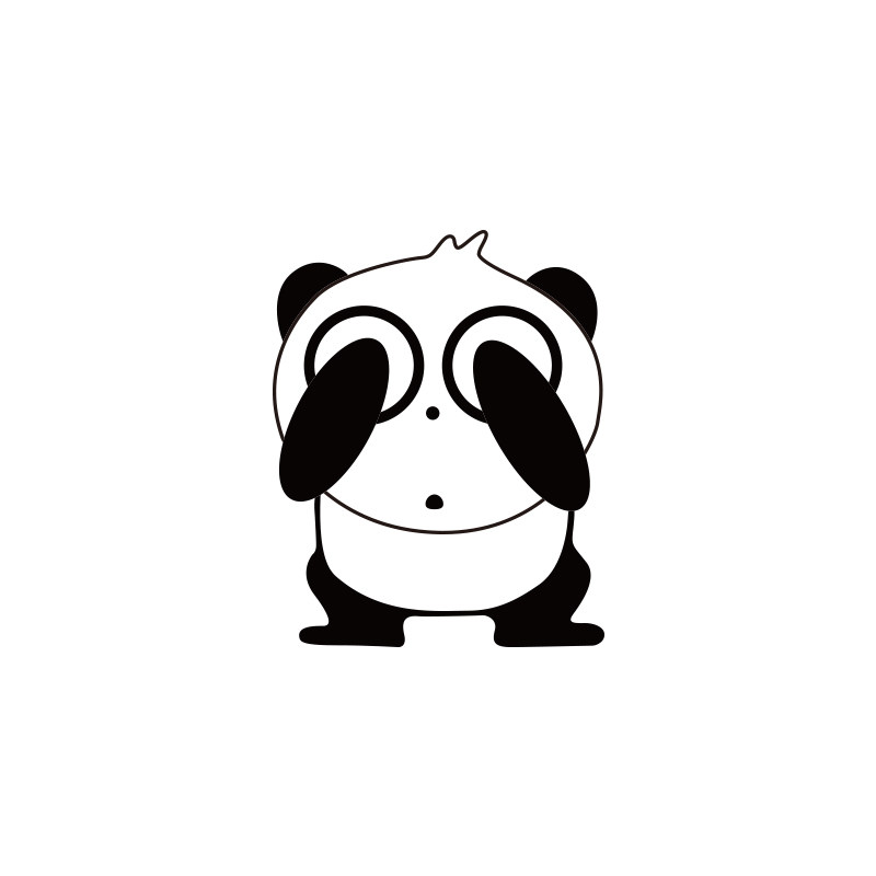 汽车装饰改装用品卡通反光熊猫捂眼贴纸遮挡划痕汽车装饰贴