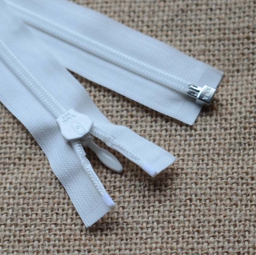 拉链尼龙ykk门襟3号隐形无缝单开白织带织带拉链