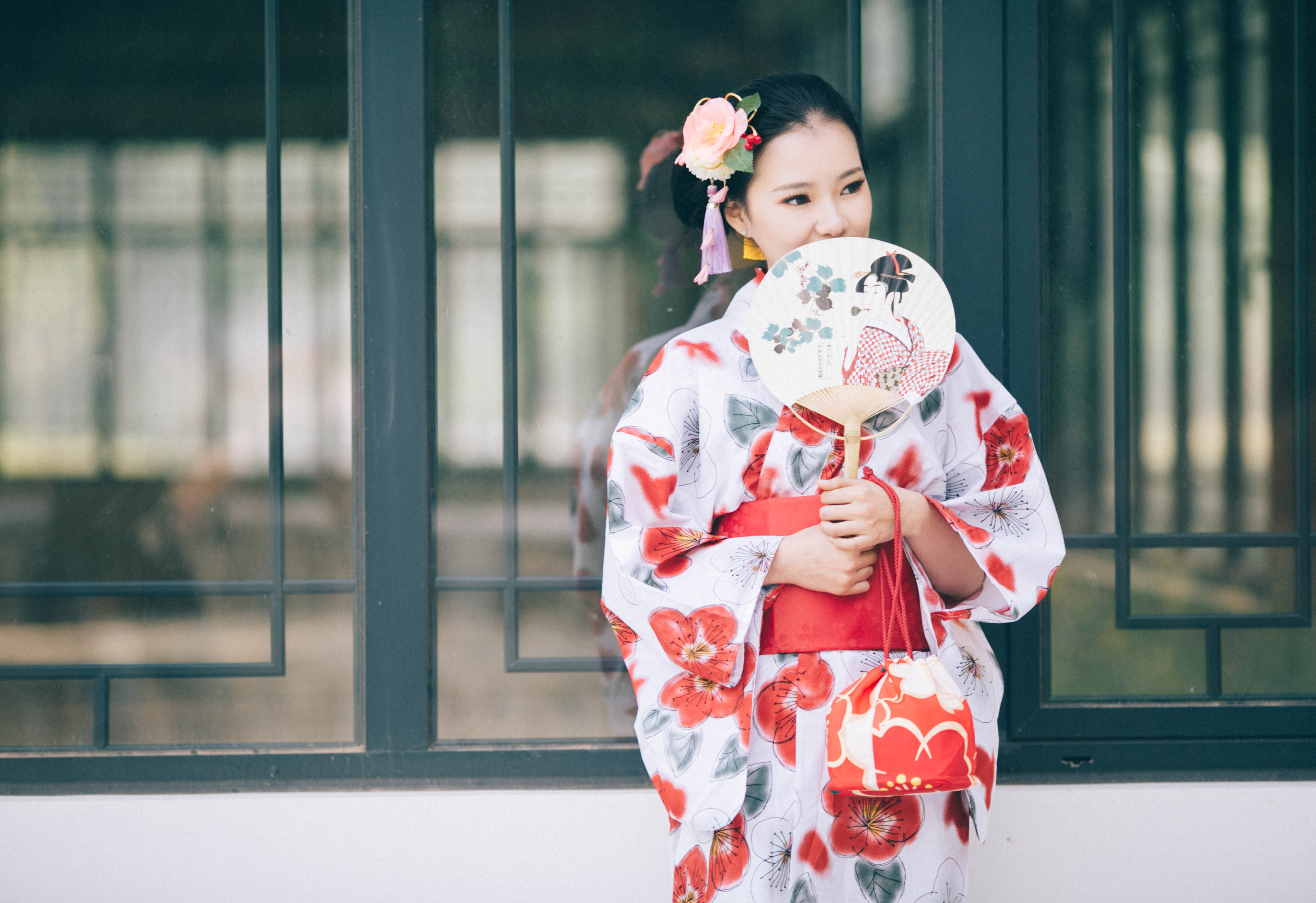 樱之美 日系和风连衣裙纯棉樱花和服女改良短款和服浴衣正装套装