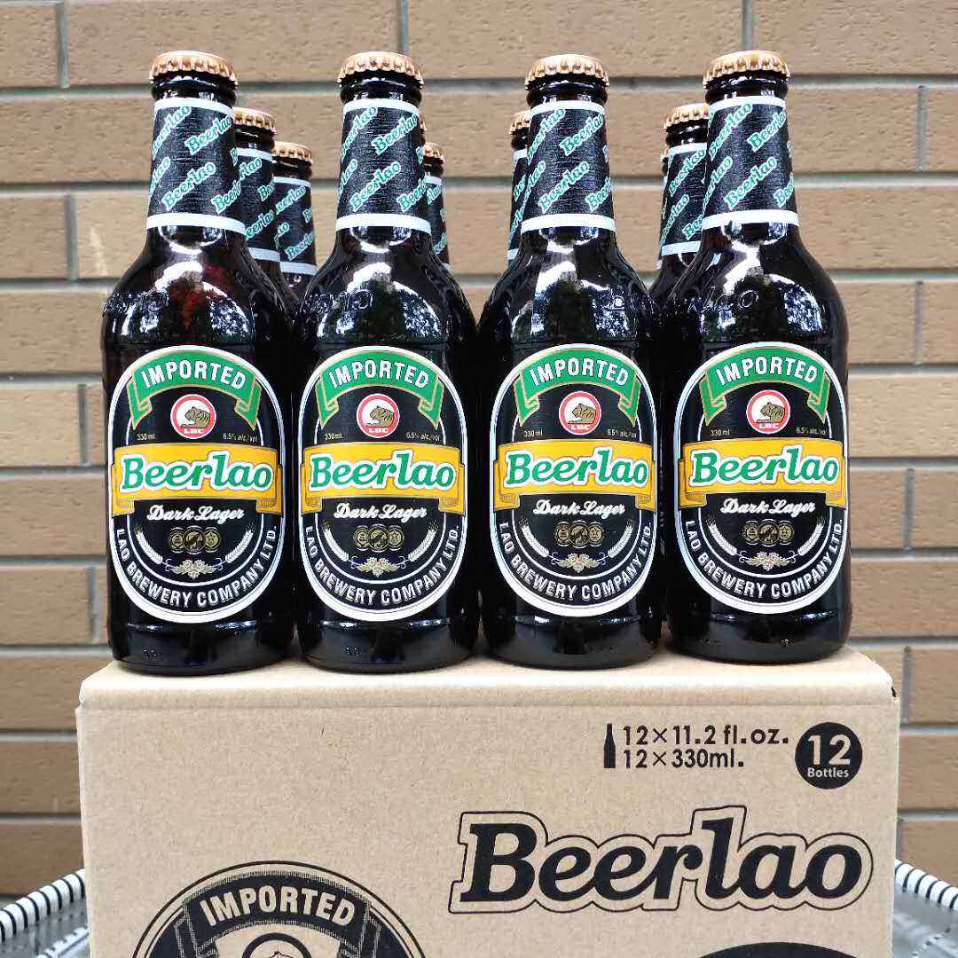 老挝啤酒beerlao黑啤330ml原瓶进口12瓶包邮啤酒