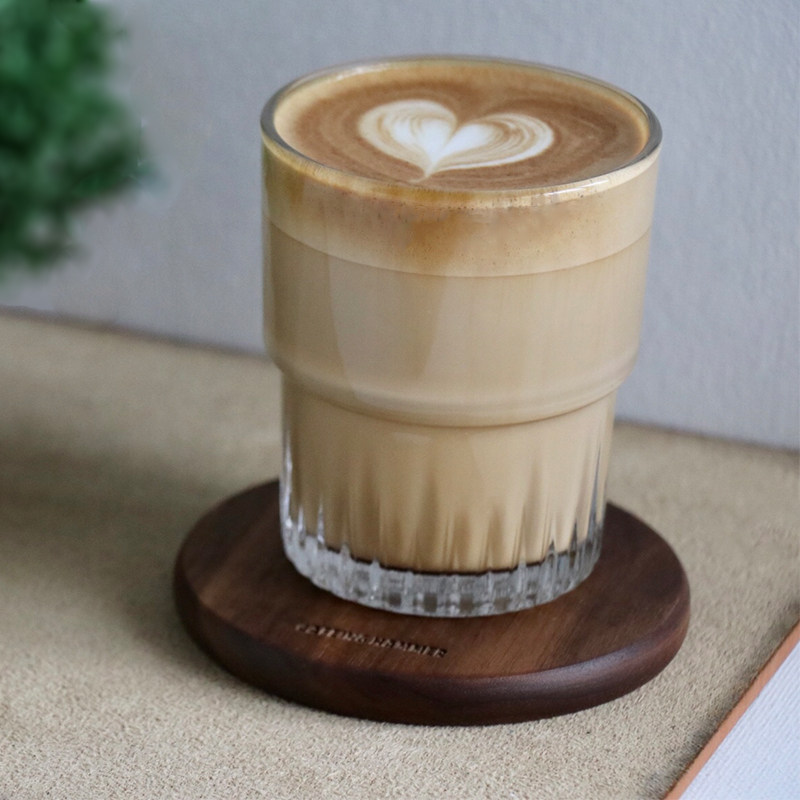 法国进口杯子dirty咖啡杯竖纹澳白拿铁玻璃杯玻璃杯