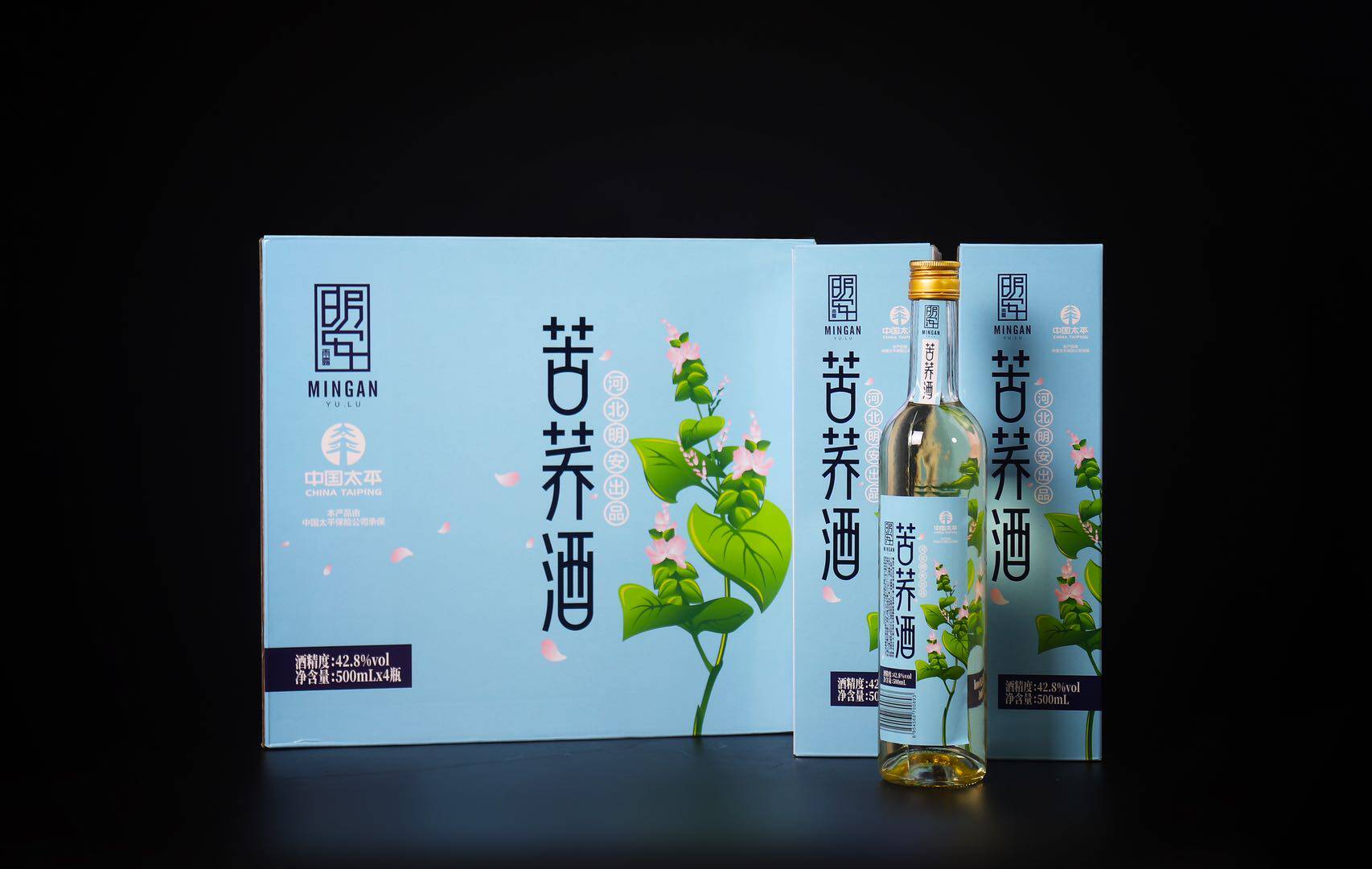 明安雨露苦荞植物露酒好喝不上上头四瓶包邮露酒