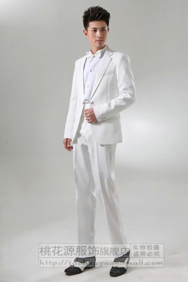 白色修身韩版男士新郎结婚结婚礼礼服西服西装西服套装