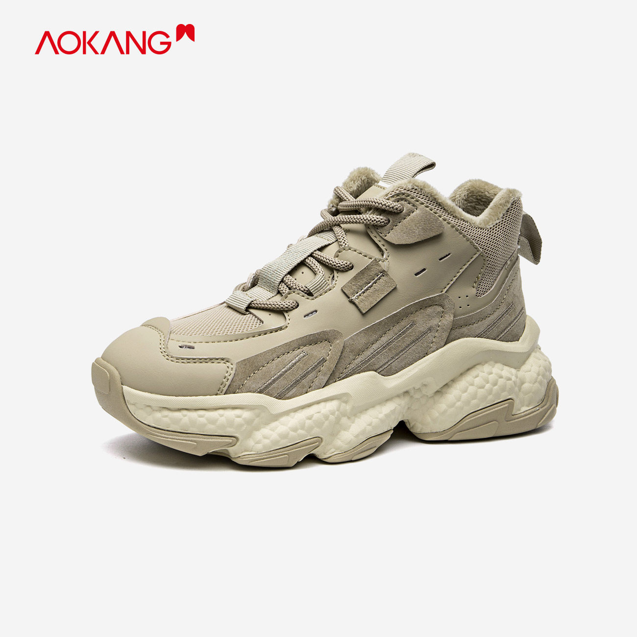 奥康女鞋冬季新款网红超火老爹拼接显脚运动鞋时尚休闲鞋