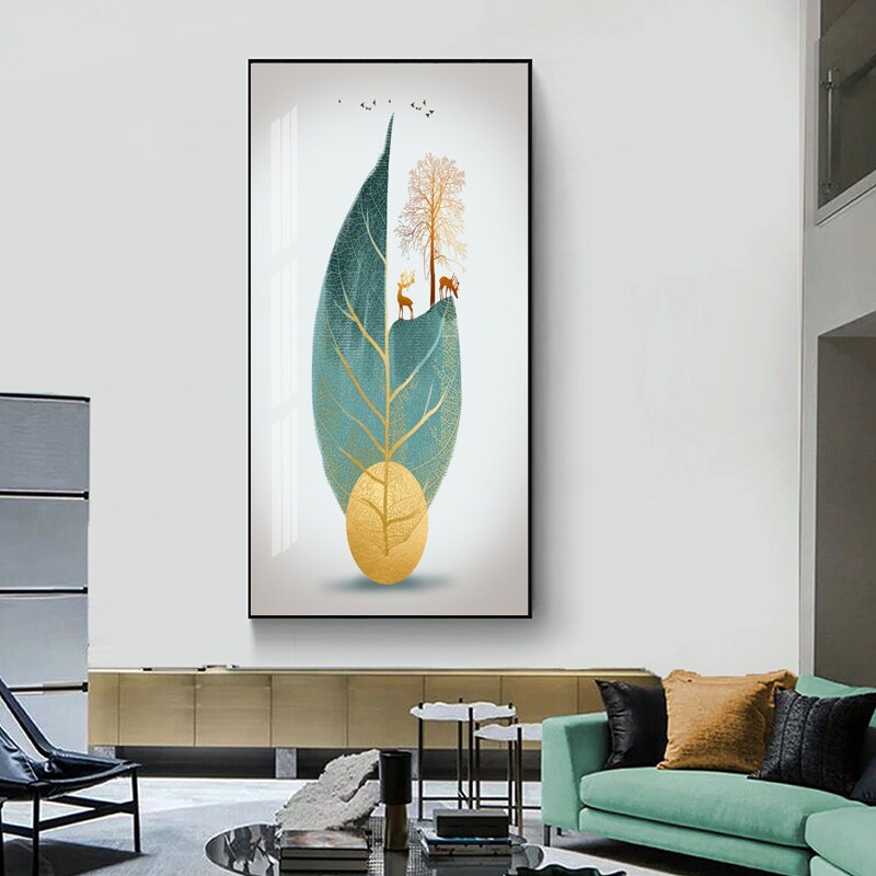 北欧欧风轻奢玄关装饰画入户过道走廊尽头挂画现代装饰画