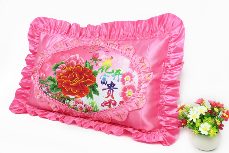 十字绣枕头5d精准印花结婚婚庆抱枕情侣枕头套十字绣套件