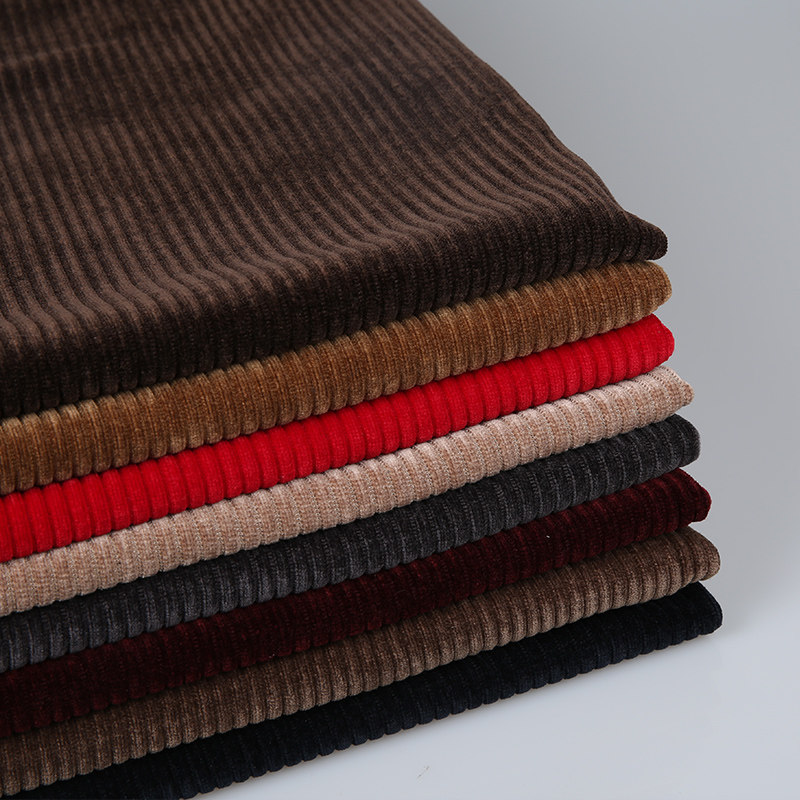 面料秋冬加厚粗条雪尼尔弹力软糯垂感保暖阔脚海绵垫