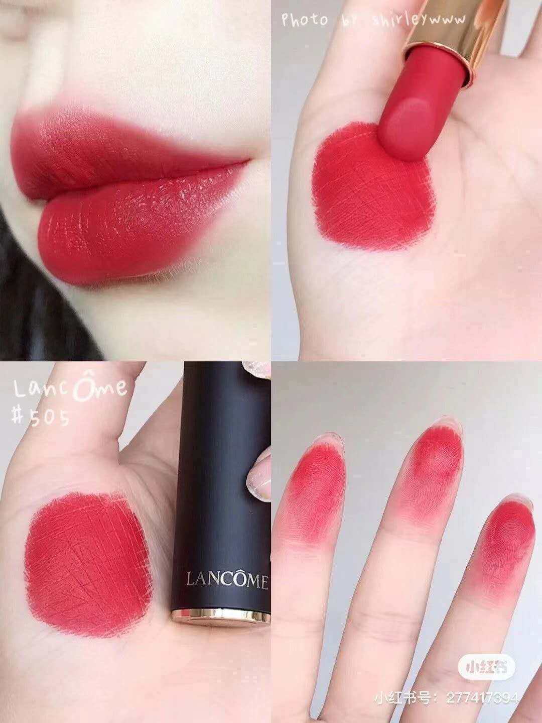 兰蔻口红菁纯丝绒面柔莹亮纯色唇膏196胡萝卜唇膏