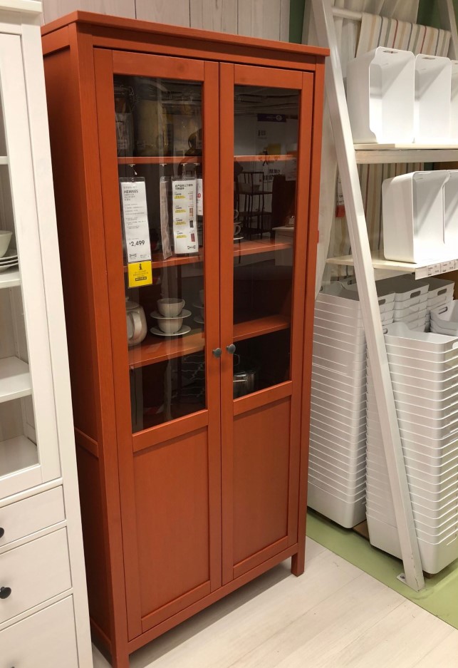 宜家国内代购ikea汉尼斯书柜玻璃柜储物柜隔板收纳整理单个书柜