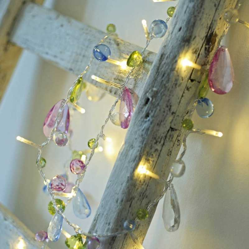 花园水晶珠子灯串房间装饰品少女卧室布置挂灯装饰灯