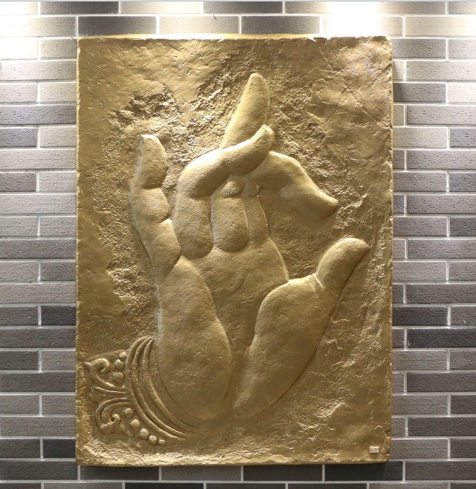 中式浮雕挂件仿古禅意招财佛手玄关墙饰家居壁饰