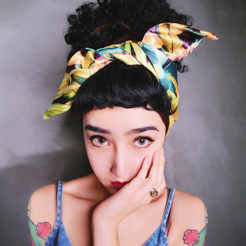 suzzi欧美复古发带超宽vintage印花发箍发饰