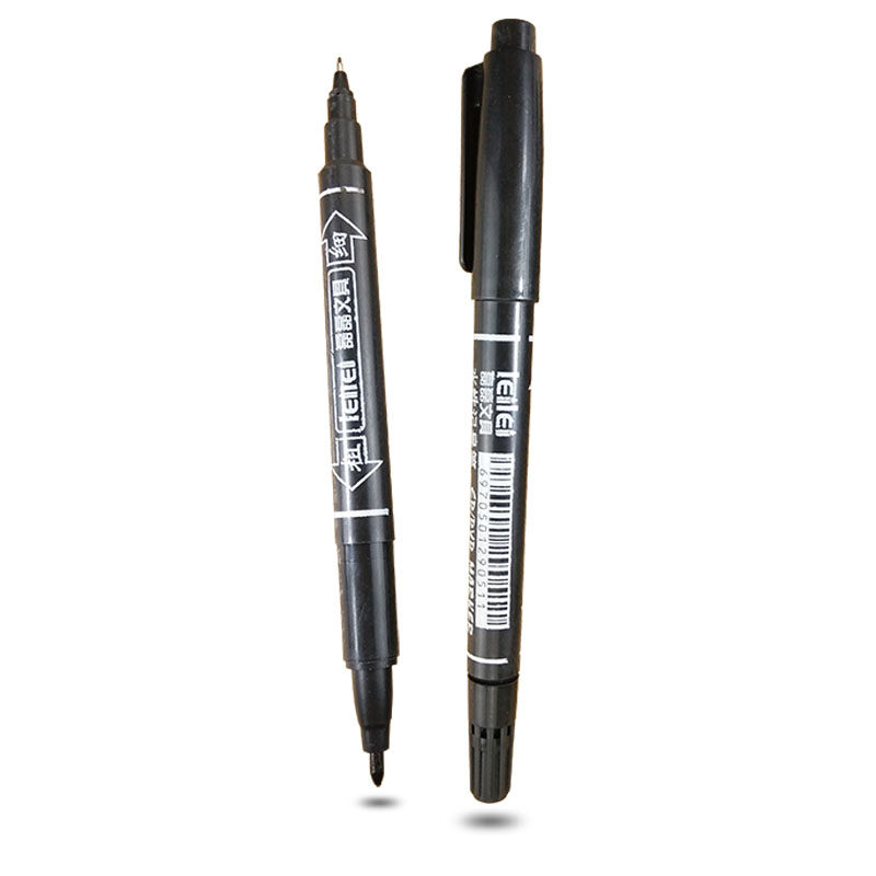 磊磊记号笔双头黑色记号笔水性笔勾线笔儿童绘画笔记号笔细头包邮