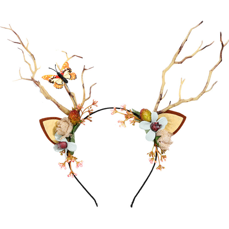 圣诞节头饰树枝发饰森系装饰超仙饰品发饰