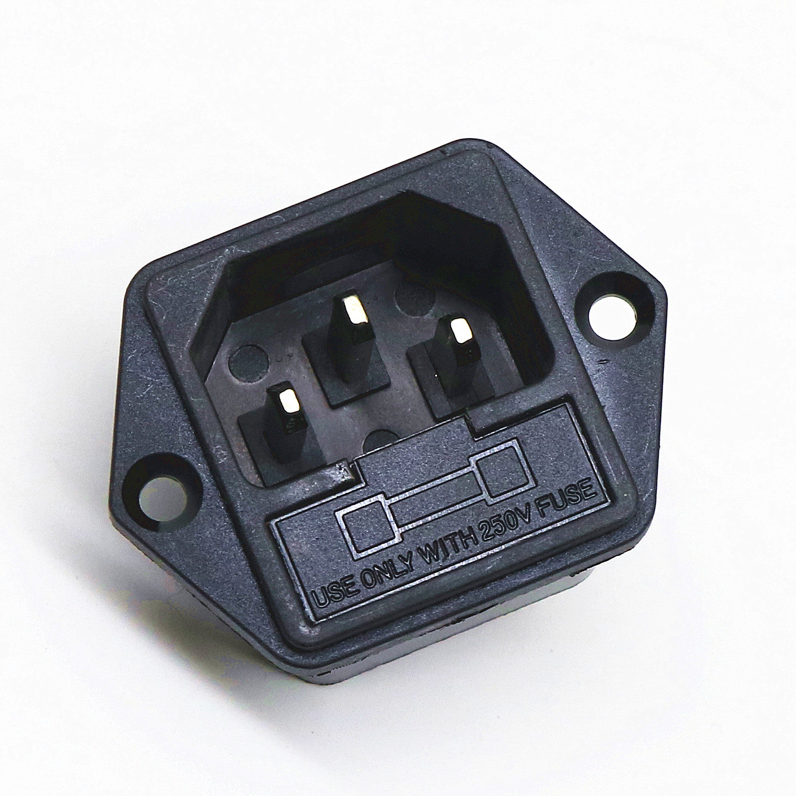 ac03电源插座一带保险保险丝丝带耳朵固定品字插座电源插座