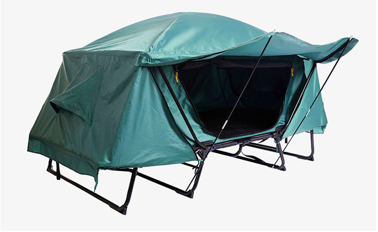 钓鱼离地帐篷防暴雨户外单双人苍鹰不锈钢野营升降调节折叠帐篷床