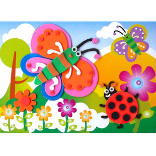 eva立体贴画儿童diy手工制作材料包幼儿园3d粘贴纸画创意益智玩具