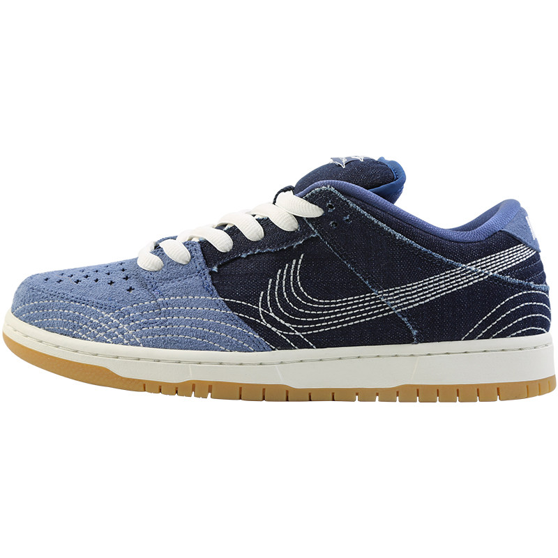 nike sb dunk low pro prm丹宁刺绣耐克牛仔滑板鞋男子cv0316-400
