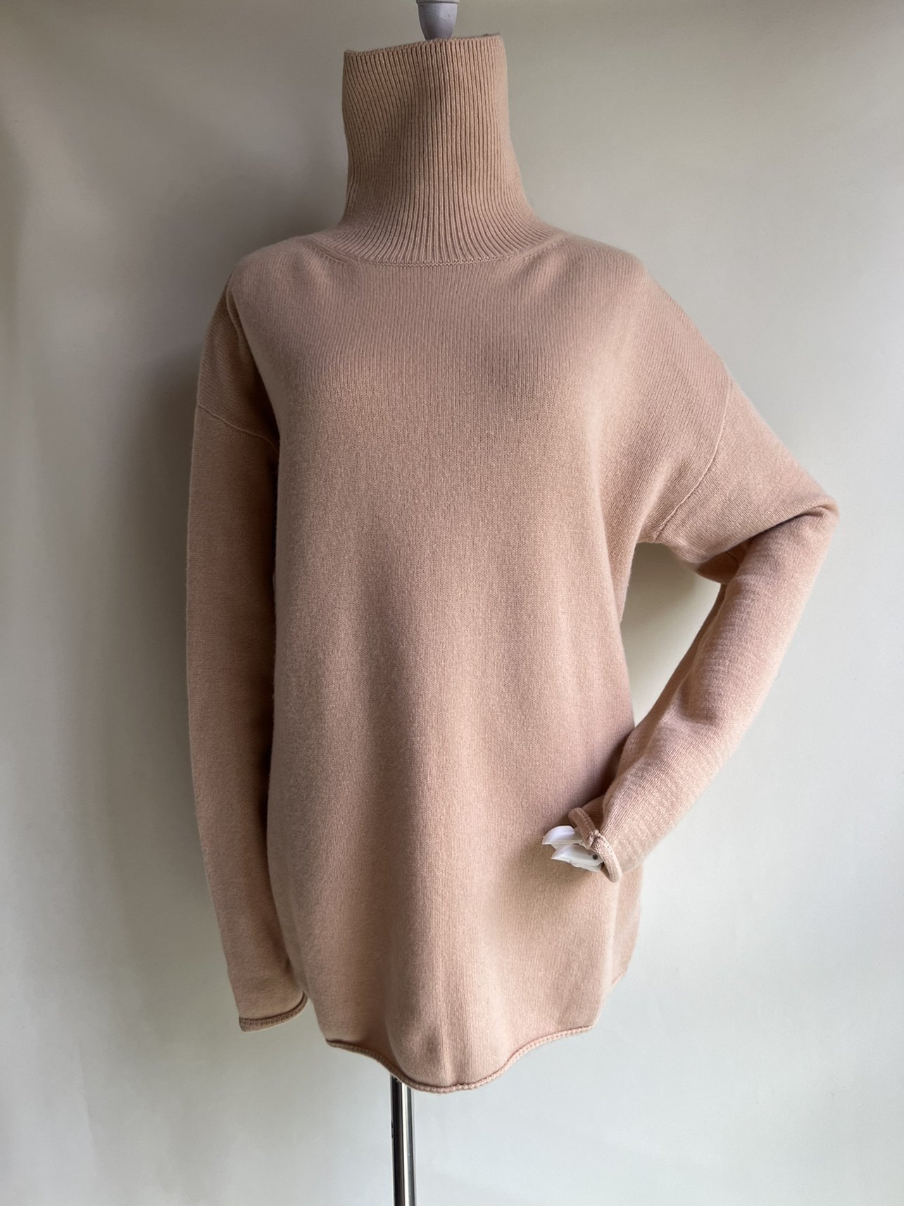 加厚女士高领羊绒衫针织毛衣宽大休闲羊毛外套毛针织衫