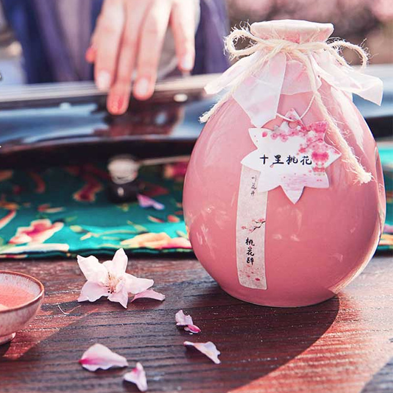 桃花酒三生三世桃花醉高颜值少女酒农家自酿果酒古风低度女士甜酒