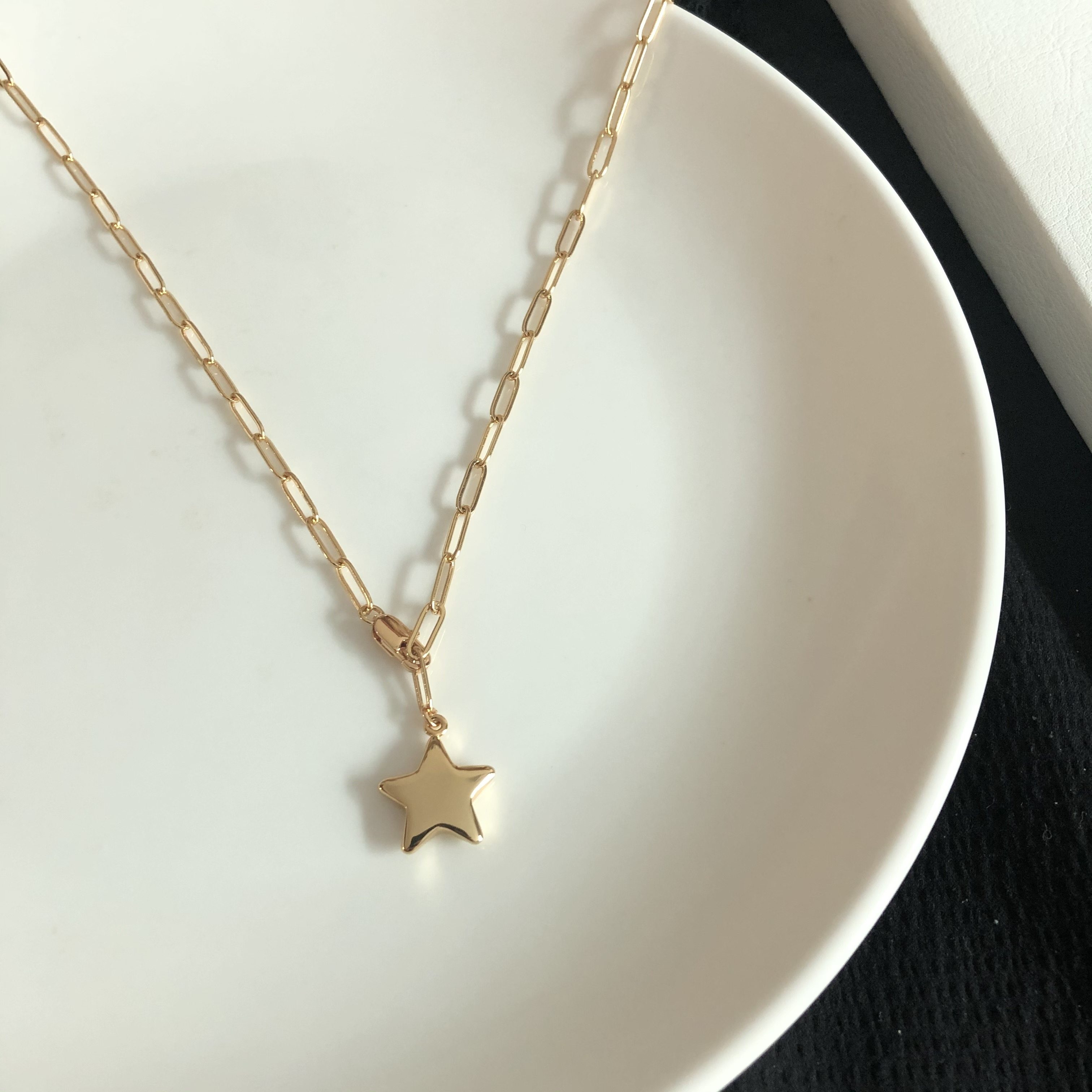 来自星星星的简洁简约五角星项链锁骨毛衣项链