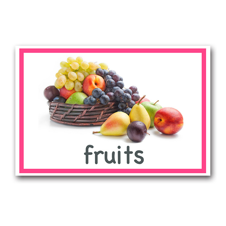 英语卡片塑封防水闪卡实物水果果图28张儿童早教闪卡