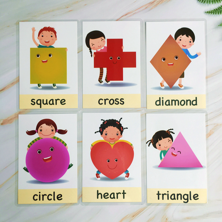 英语卡片闪卡shape形状12张自闭儿童训练词卡早教闪卡