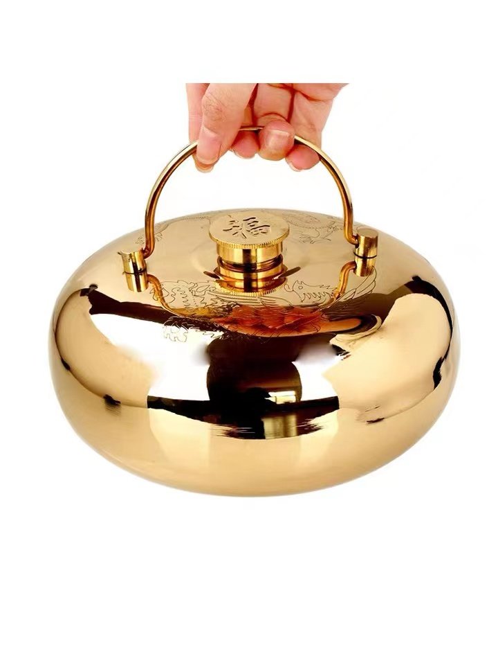 汤婆子纯铜加厚烫壶复古水袋暖壶热水袋注水水暖热水袋