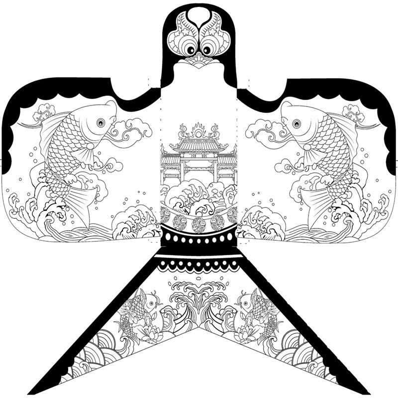 潍坊白色蝶恋花喜上眉梢沙燕风筝传统空白diy涂鸦风筝