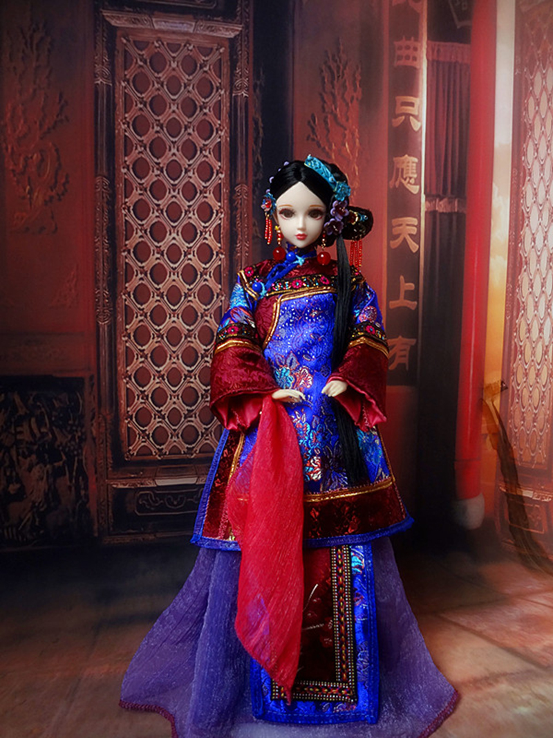 中国风古装娃娃清朝美女人偶小家碧玉娃娃6分娃女孩玩具收藏