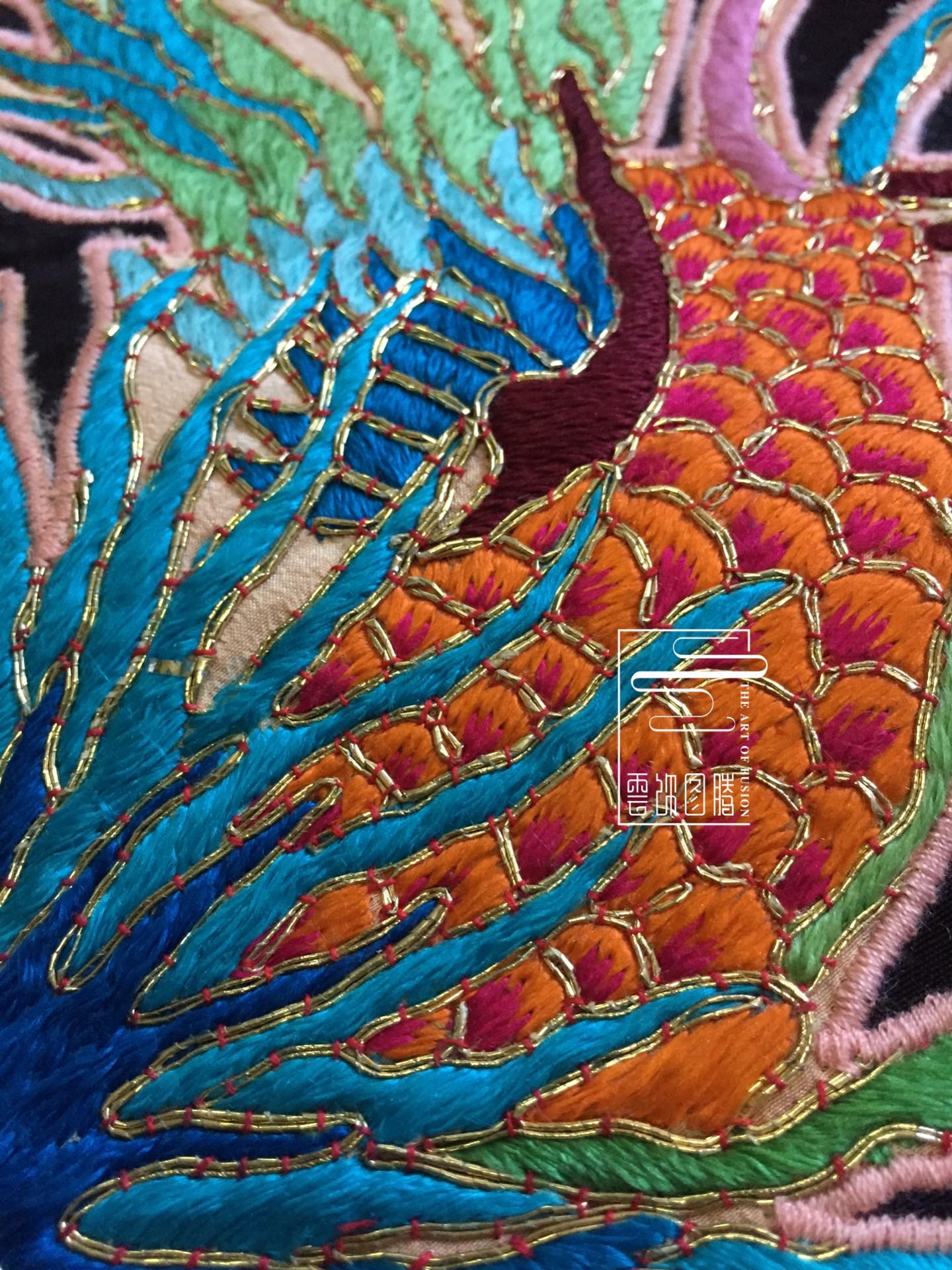 云饰图腾原创设计女装外披老绣手工凤凰牡丹中式上衣