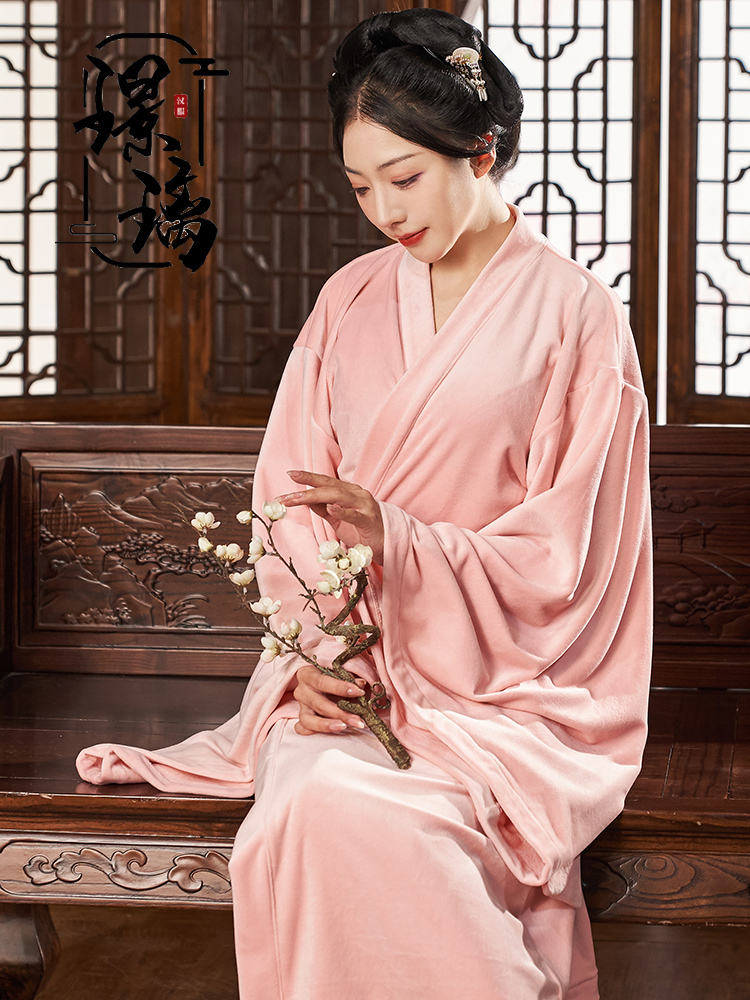 璟璃国风冬季保暖古风双面法兰绒中式晨袍睡袍汉服睡衣女