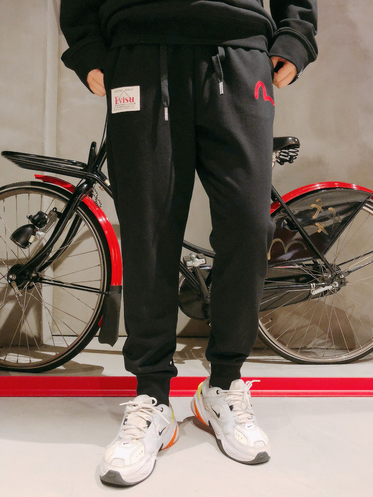 evisu福神裤子2021春夏达摩字母立体刺绣徽章运动长裤
