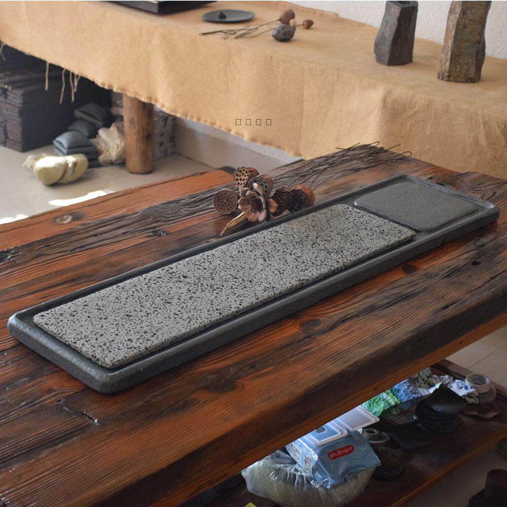 家用乌金石茶盘简约天然石头小干泡黑金石茶海茶台便携旅行茶盘