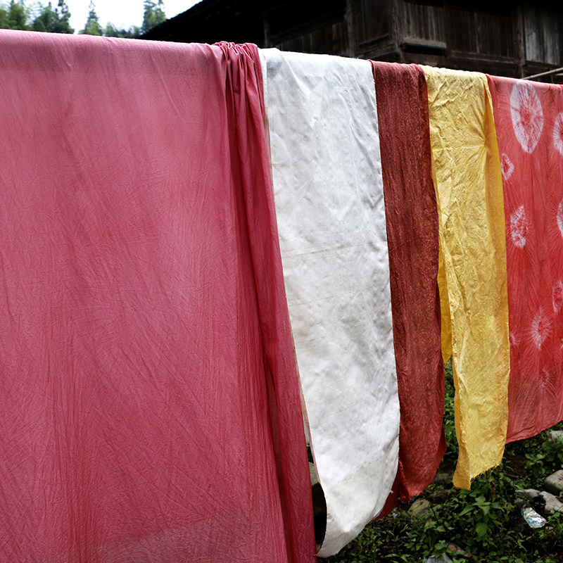 贵州蓝靛染蓝染布indigo体恤衣服布料蓝膏土靛海绵垫