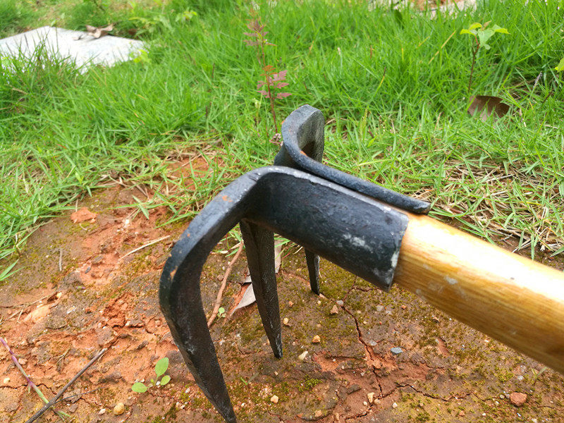 耙子包邮手工锻打农用三齿钉耙铁质花卉花卉园耙子