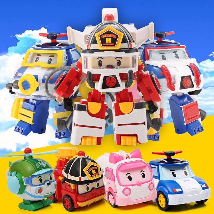 珀利警长玩具机器人变形智能汽车安巴罗伊救援poli全套装儿童益智