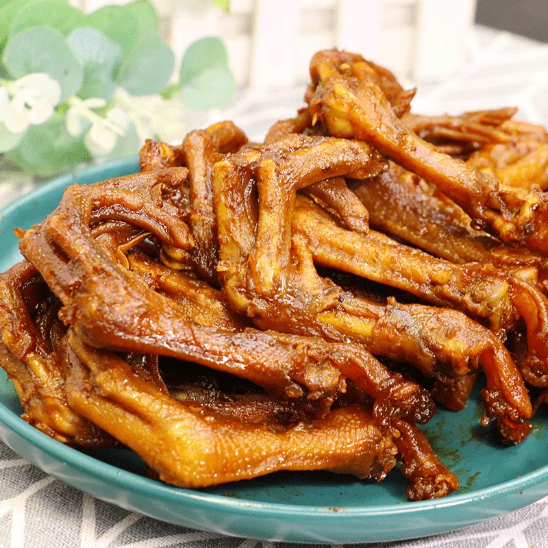 整箱精武鸭掌甜辣冷冻半成品凉菜卤味鸭爪即食鸭肉