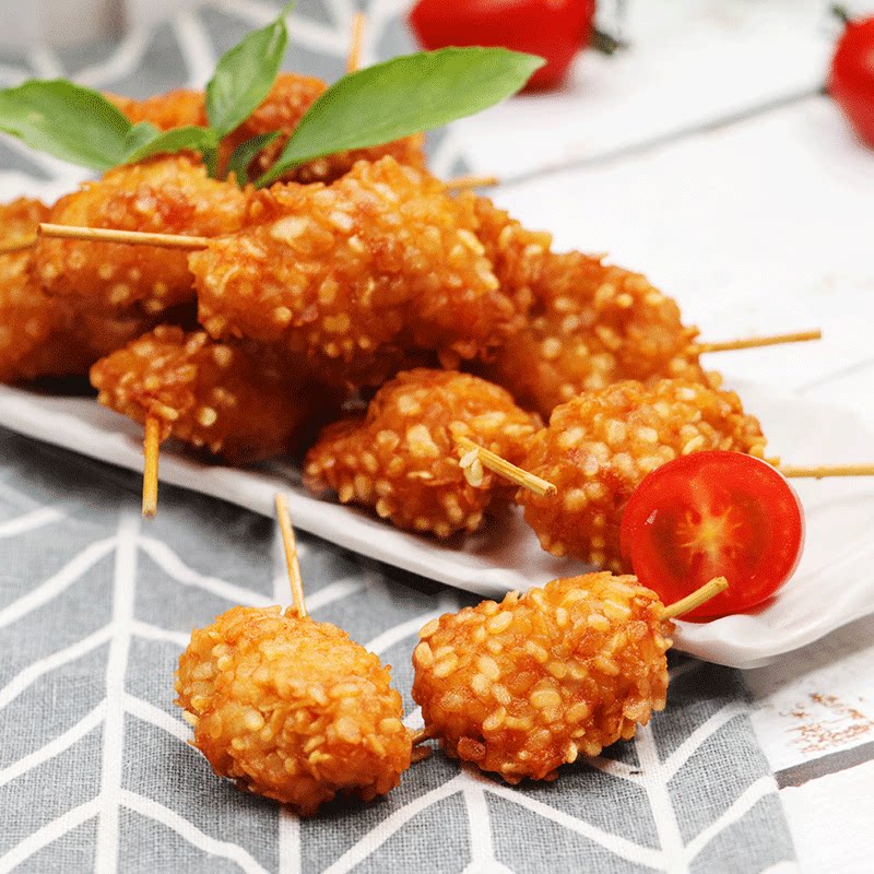雪花整箱六和迷你牙签鸡肉调味竹签西餐油炸鸡肉丸