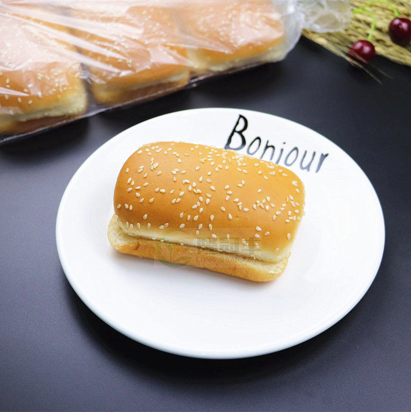 面包嘉顿长方形方包芝麻汉堡10个620g传统西式糕点